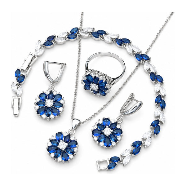 Set completo 925 flores azul