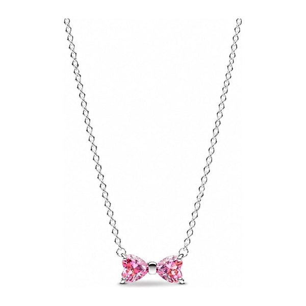 Cadena 925 moño rosa