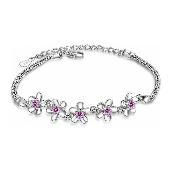 Pulsera 925 flores colores