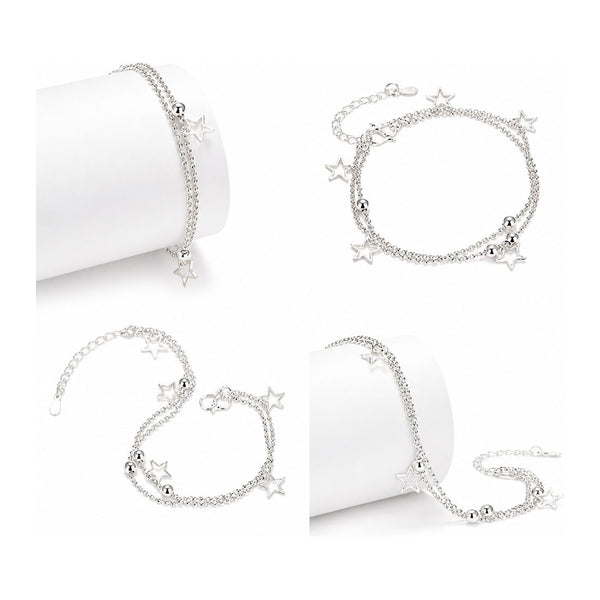 Pulsera 925 doble estrellas