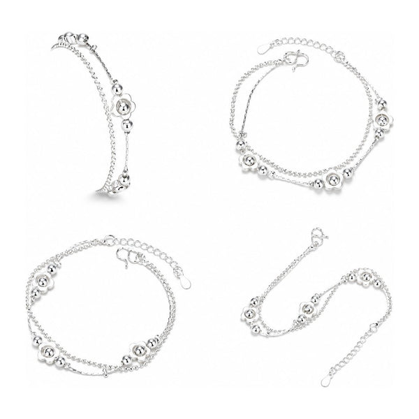 Pulsera 925 doble flor