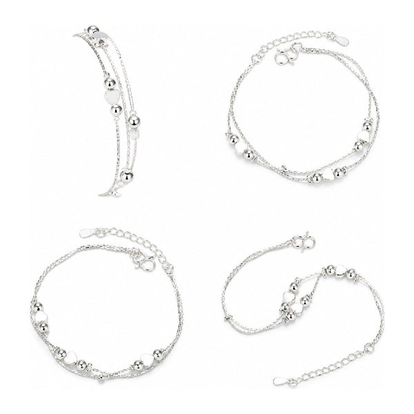 Pulsera 925 doble varios círculos