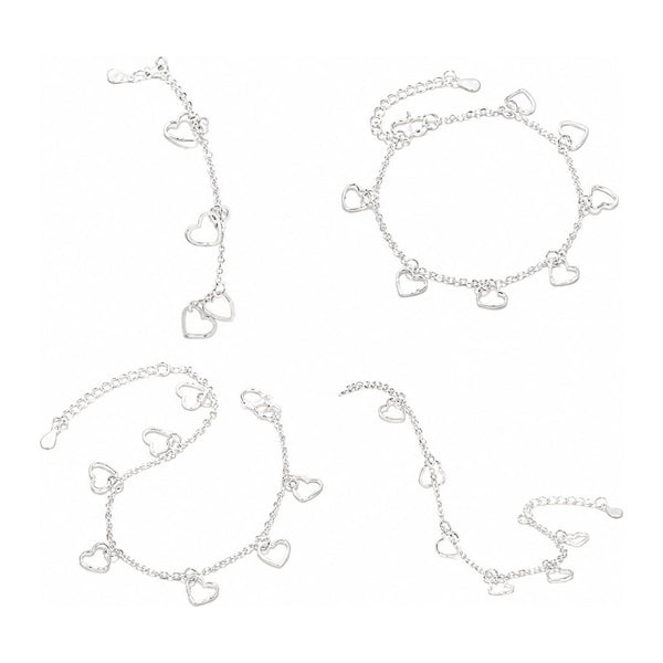 Pulsera 925 varios corazones simples