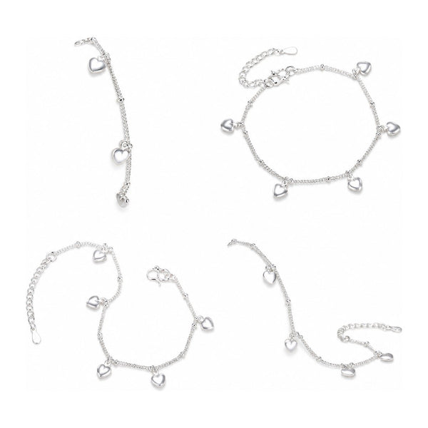 Pulsera 925 corazones enteros
