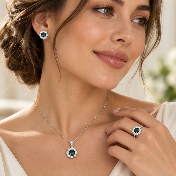 Set 925 zirconia azul