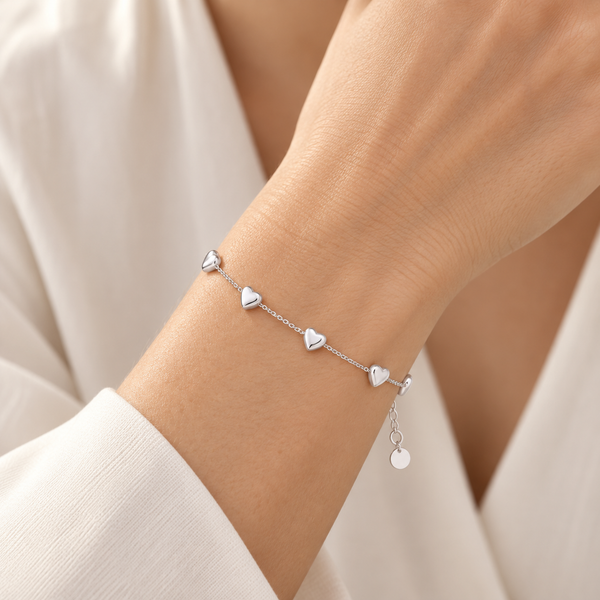 Pulsera 925 5 corazones