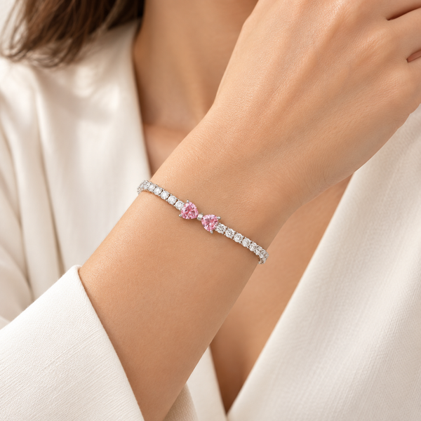 Pulsera 925 moño rosa