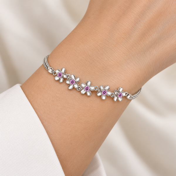 Pulsera 925 flores colores